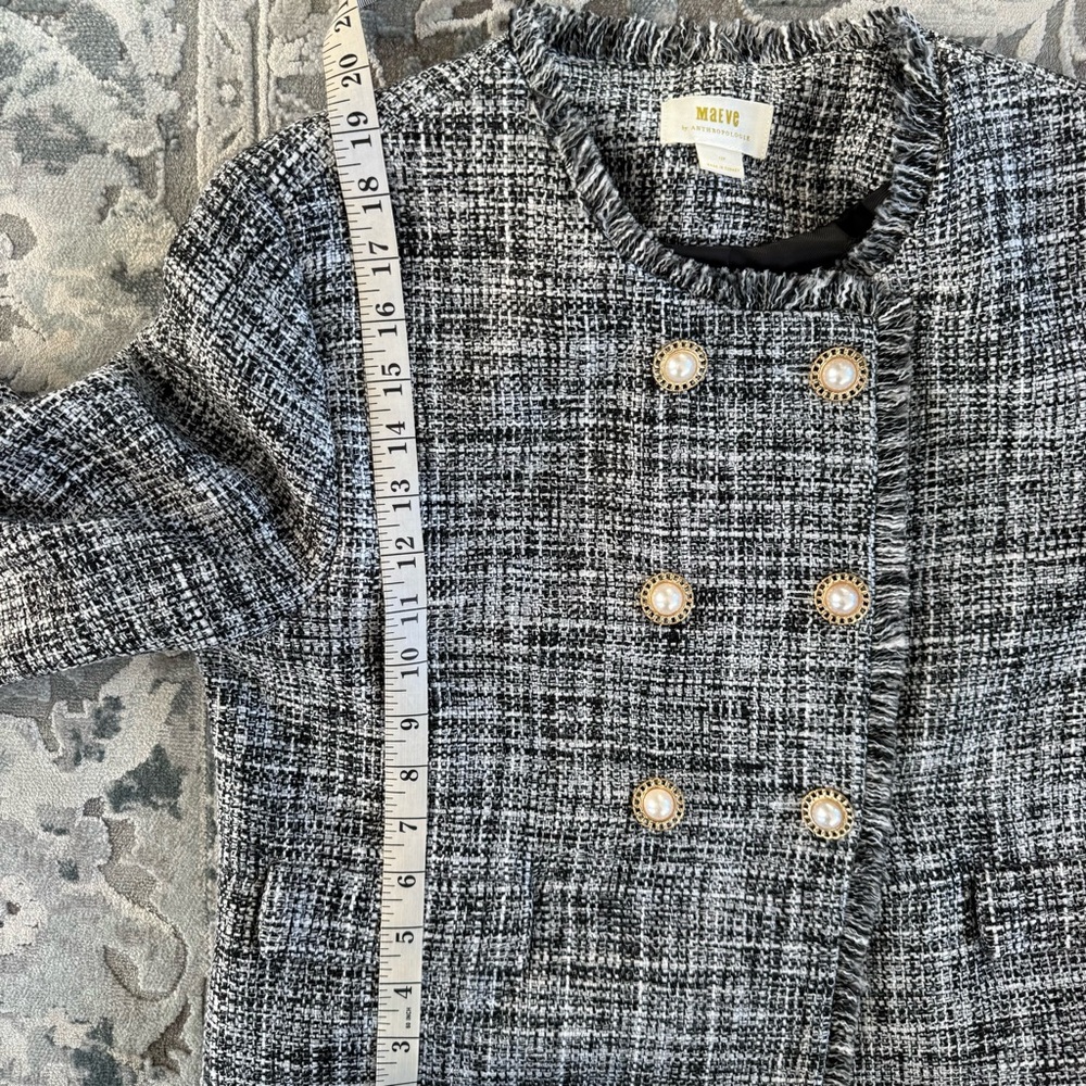 Anthropologie Maeve Double Breasted Tweed Jacket - Picture 12 of 12